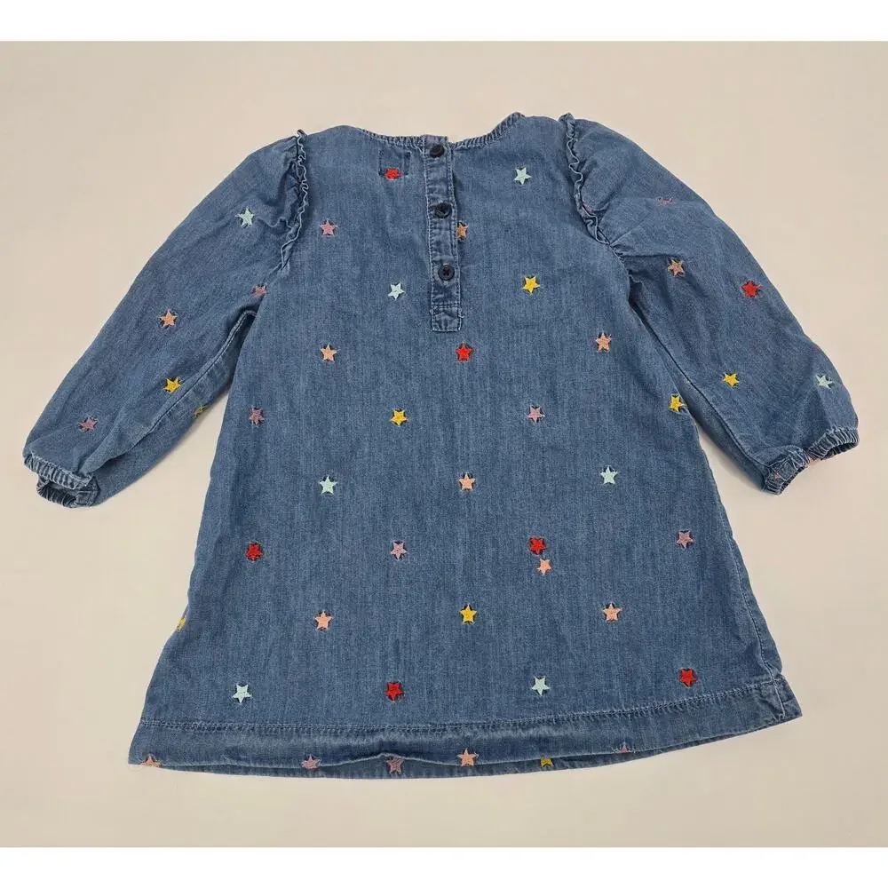 GAP‎ Denim Star Embroidered Dress 2T